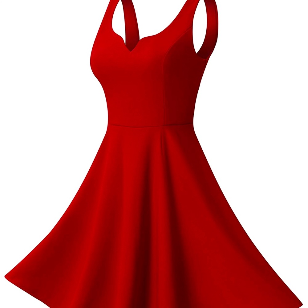 New Women's Sleeveless Sweetheart Flared Dress